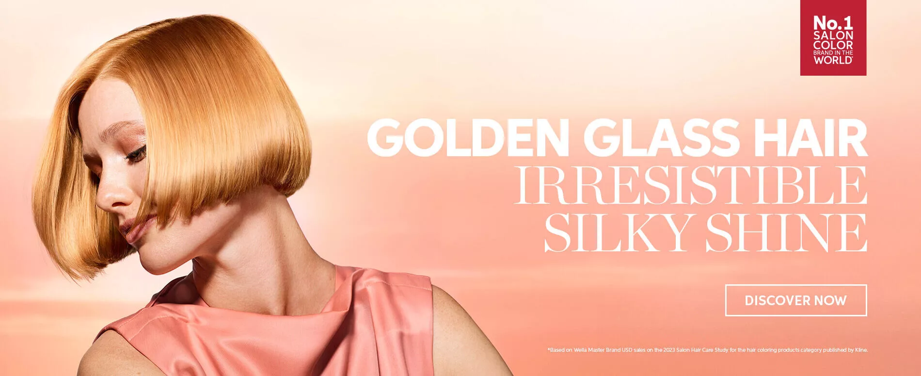 Golden Glass Hair banner: apricot hair model